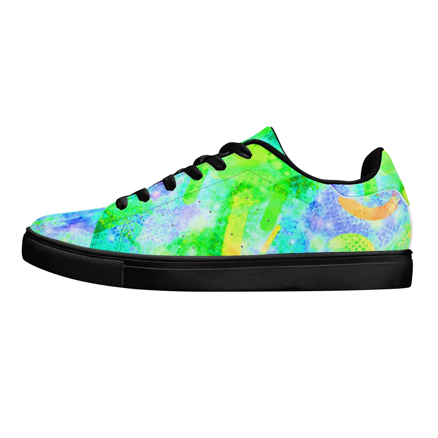 Pastel Skies Womens Low Top Leather Sneakers