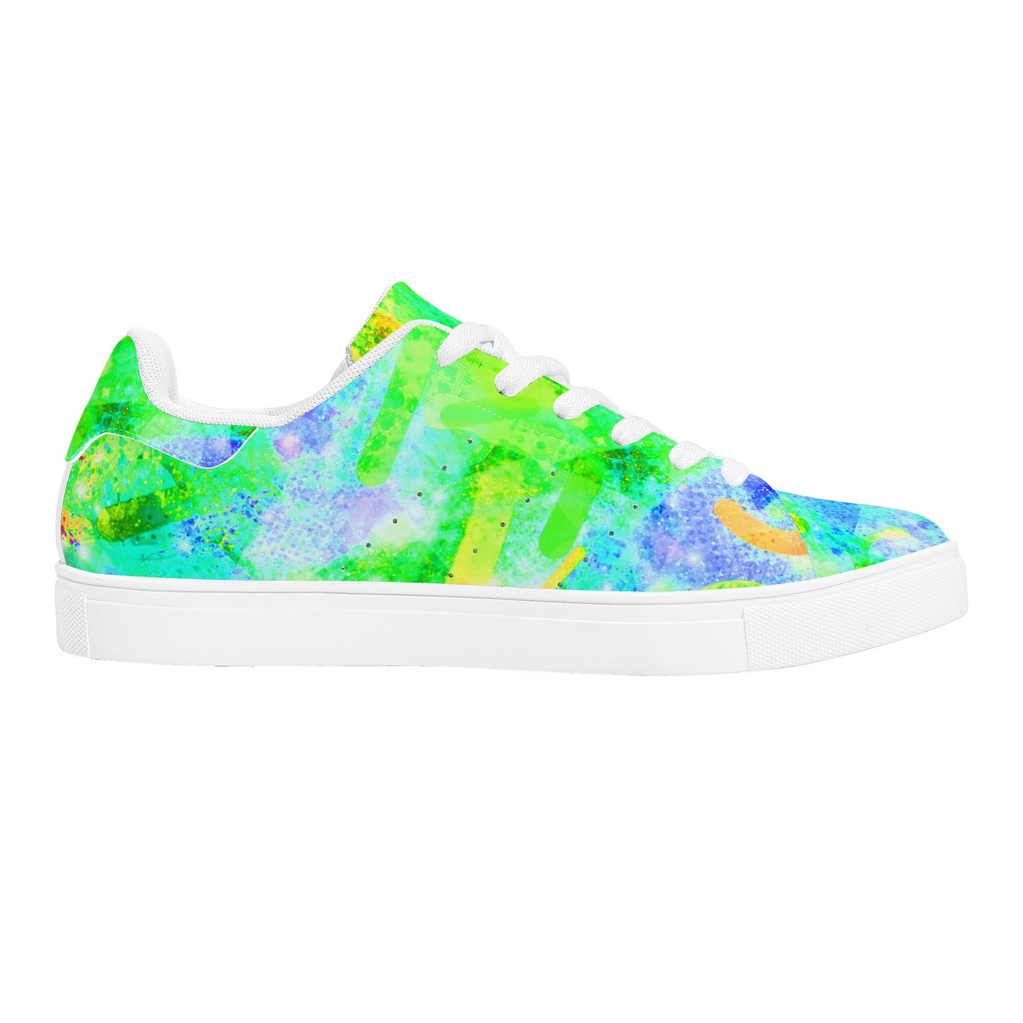 Pastel Skies Womens Low Top Leather Sneakers