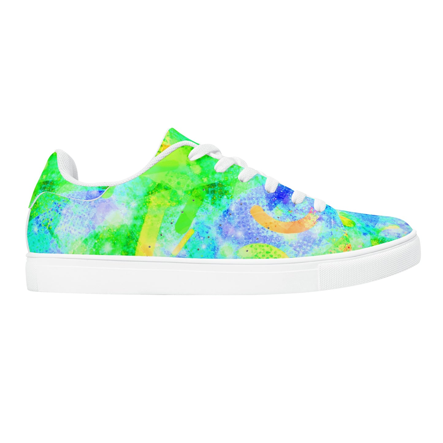 Pastel Skies Womens Low Top Leather Sneakers