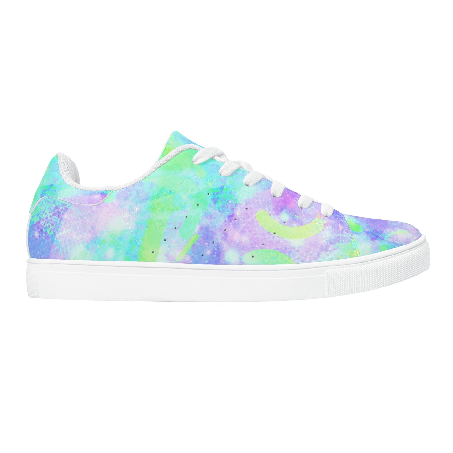 Pastel Skies Womens Low Top Leather Sneakers