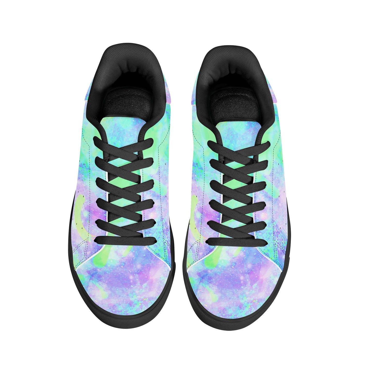 Pastel Skies Womens Low Top Leather Sneakers