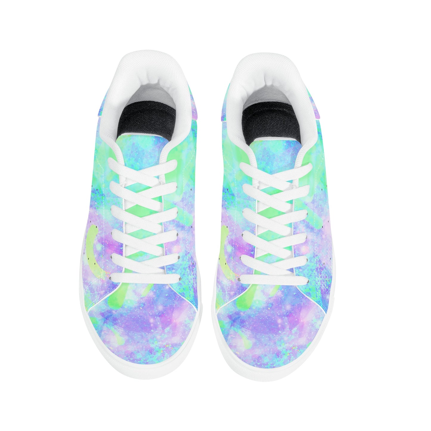 Pastel Skies Womens Low Top Leather Sneakers