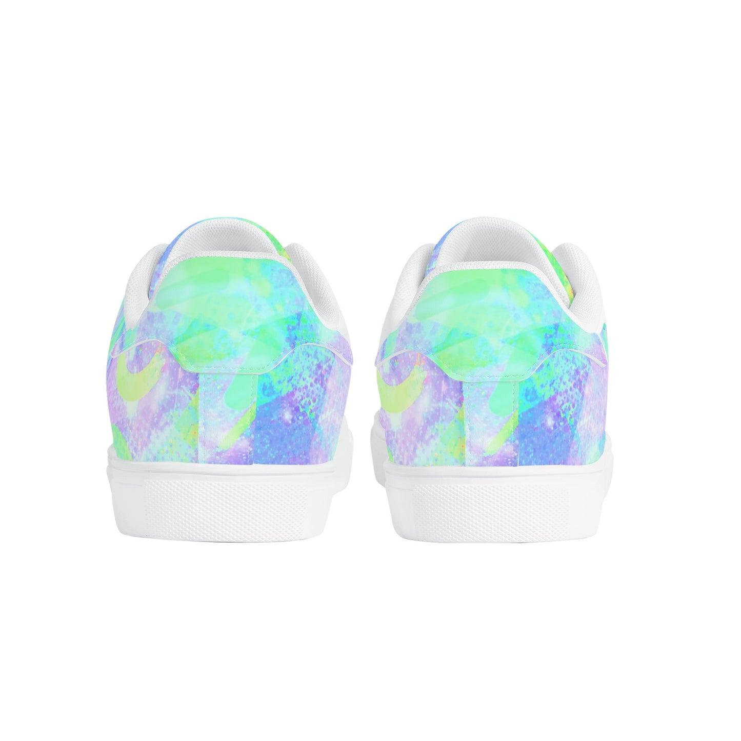 Pastel Skies Womens Low Top Leather Sneakers