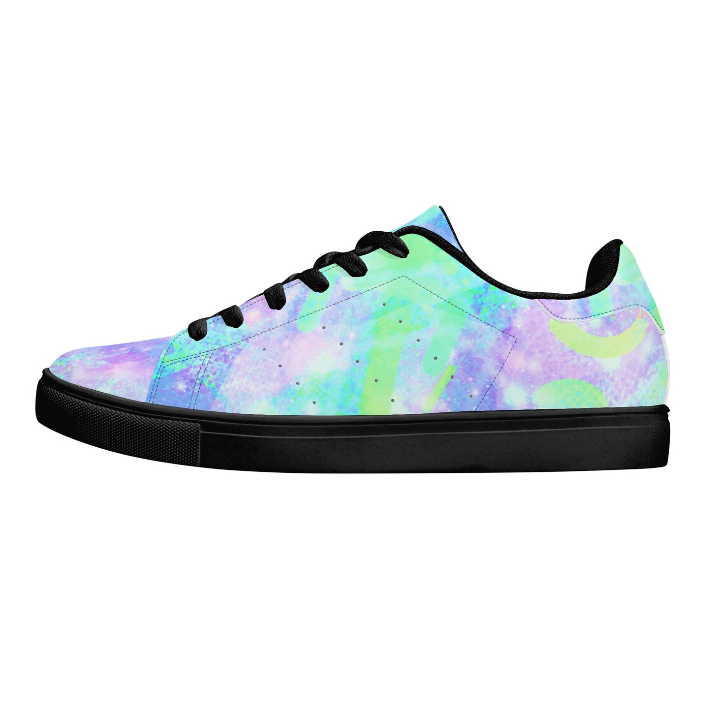 Pastel Skies Womens Low Top Leather Sneakers