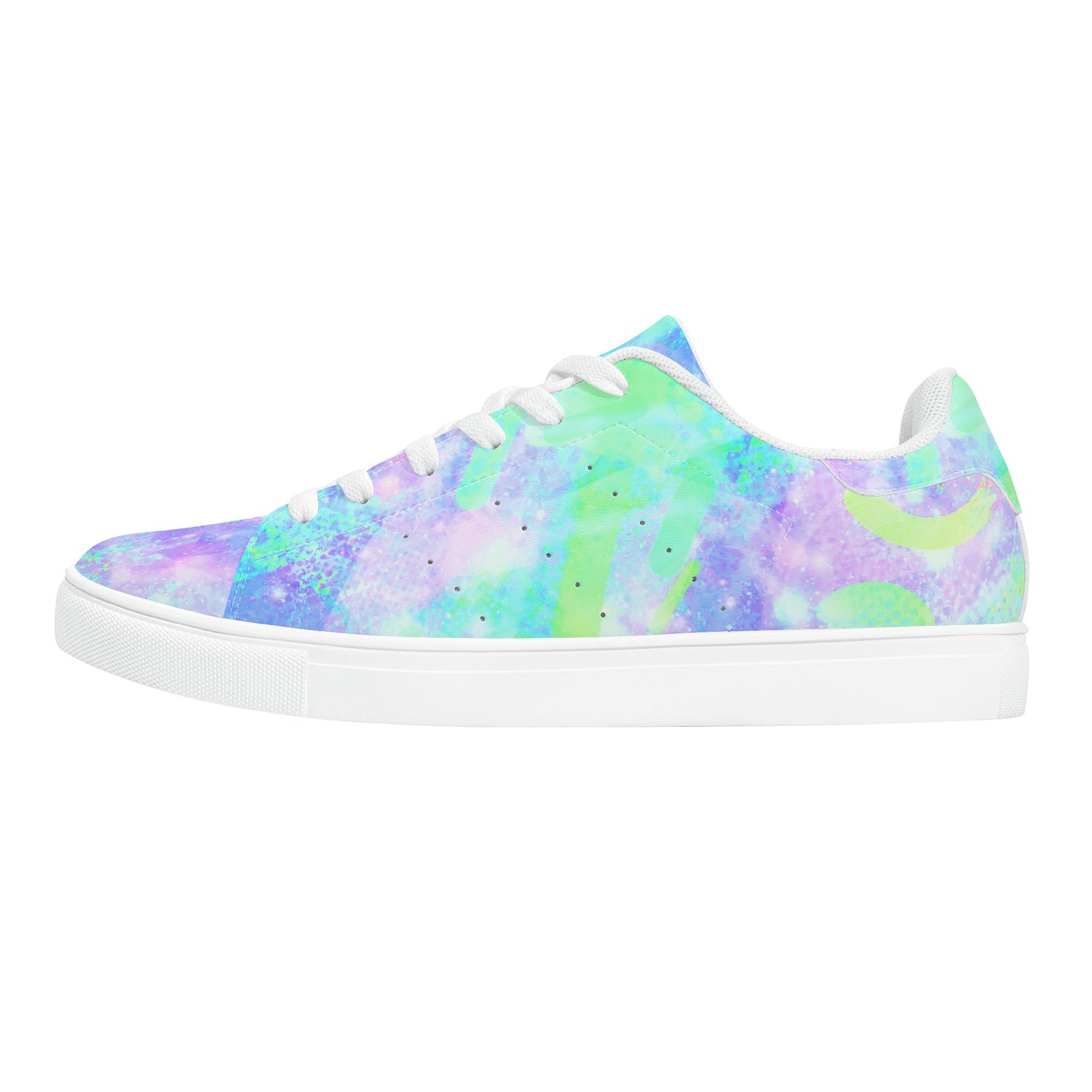 Pastel Skies Womens Low Top Leather Sneakers
