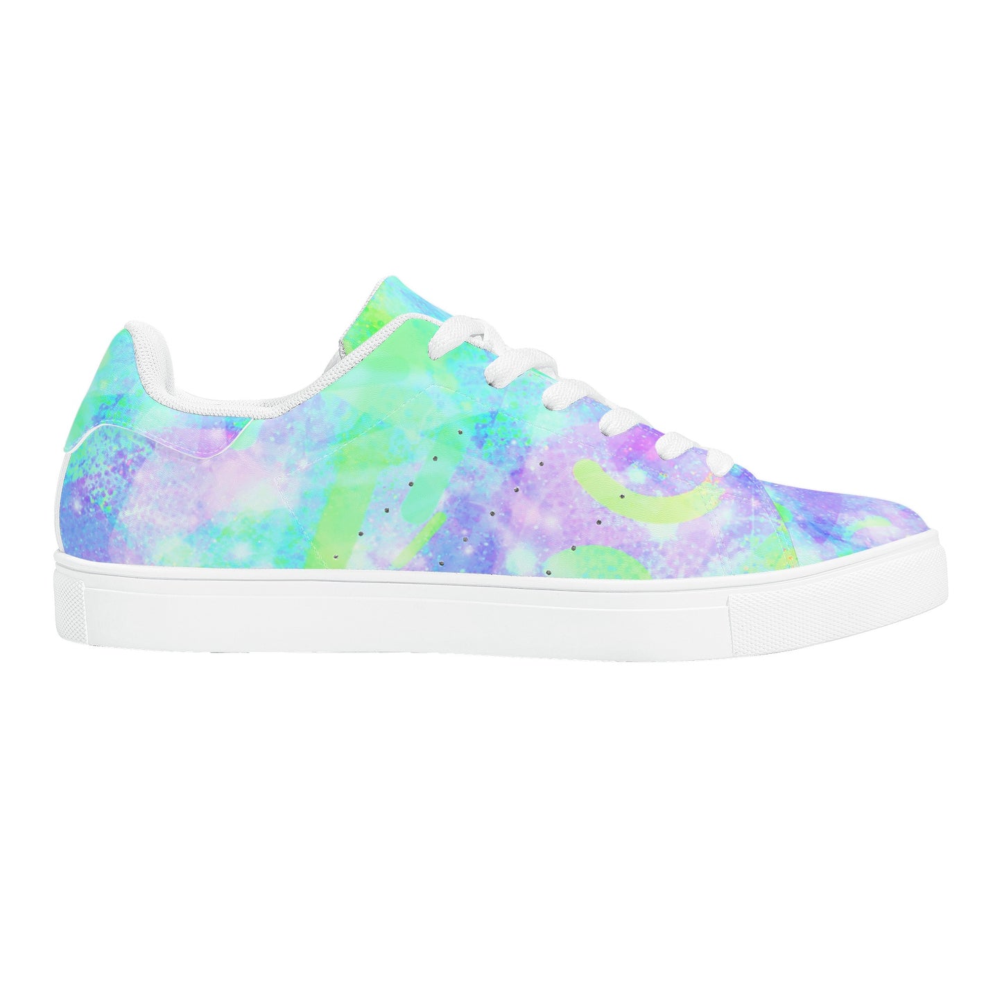 Pastel Skies Womens Low Top Leather Sneakers