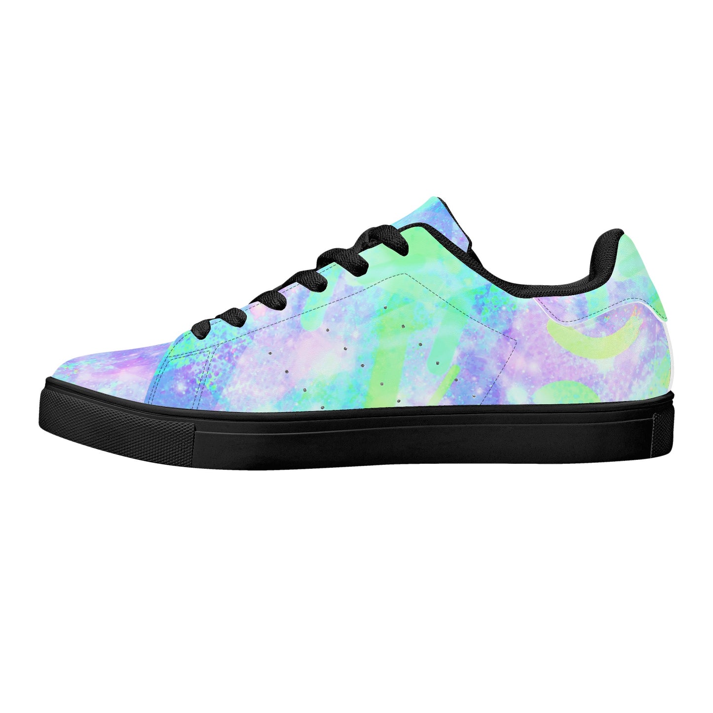 Pastel Skies Womens Low Top Leather Sneakers
