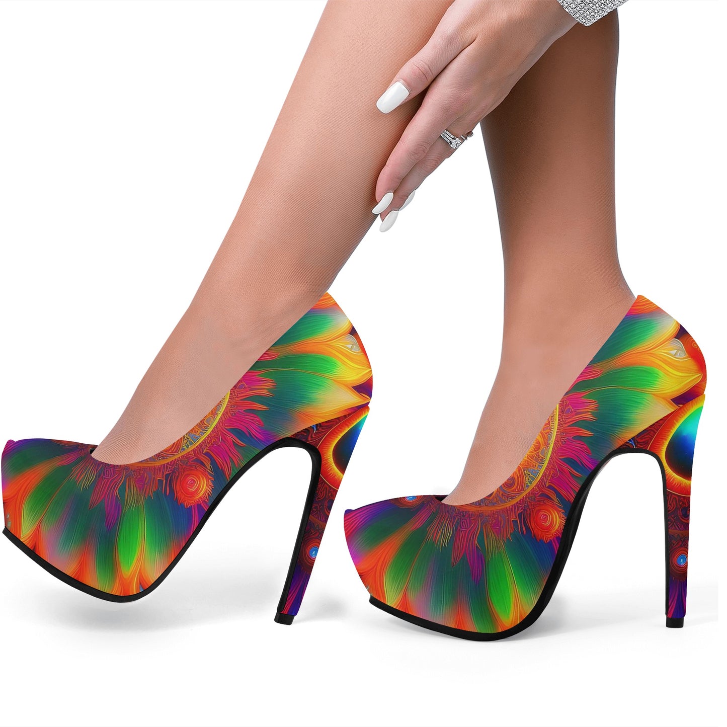Sun-Dala Women Platform Pumps 5 Inch High Heels