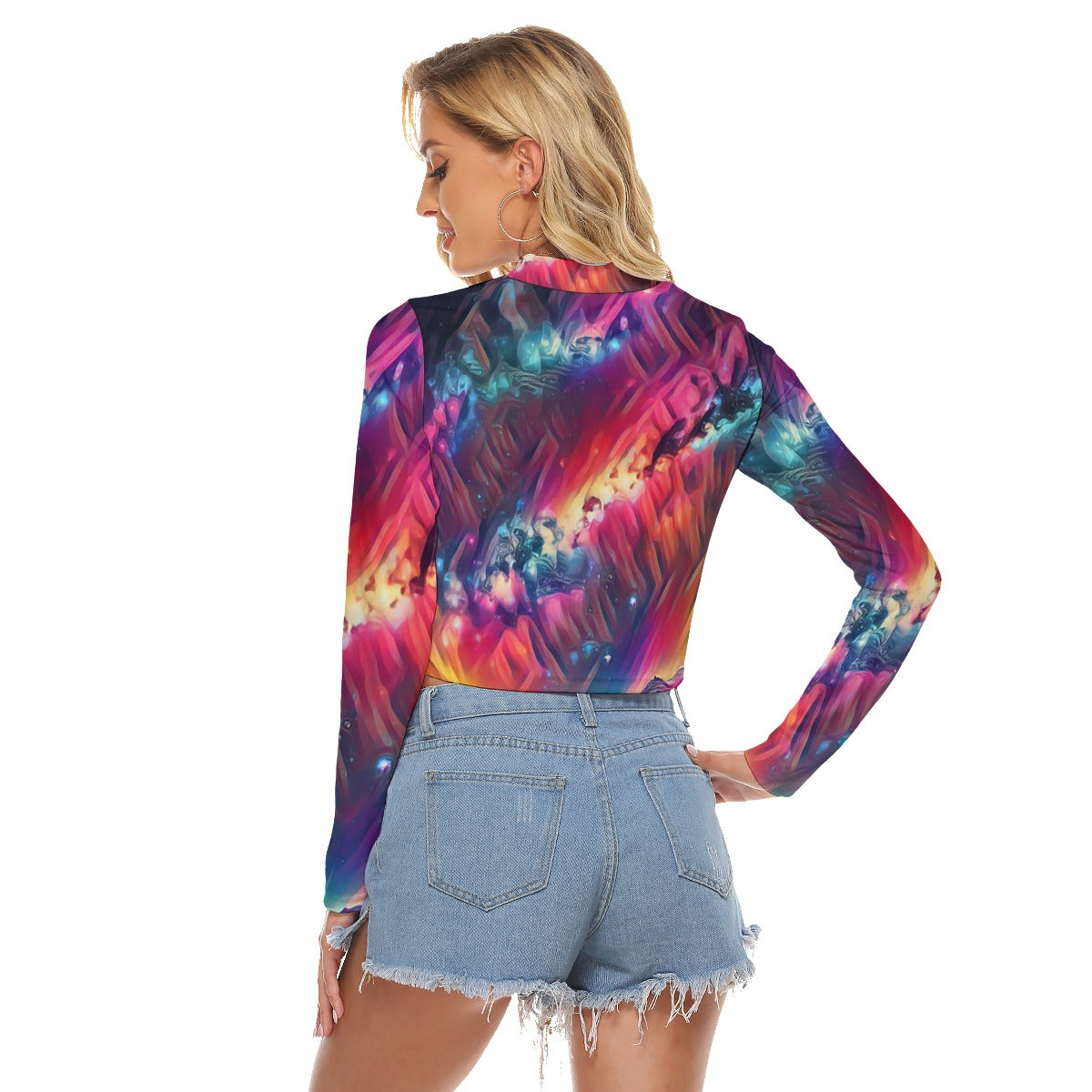 Starry Night Women's Hollow Chest Keyhole Tight Crop Top