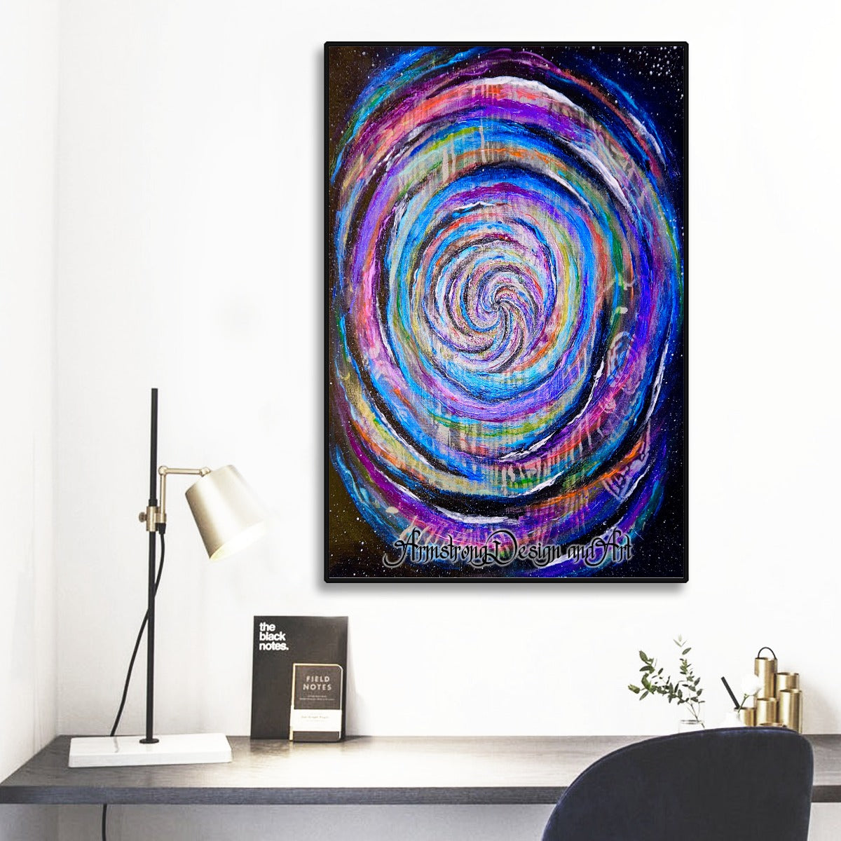 Galactic Whirlpool Black Frame Mural