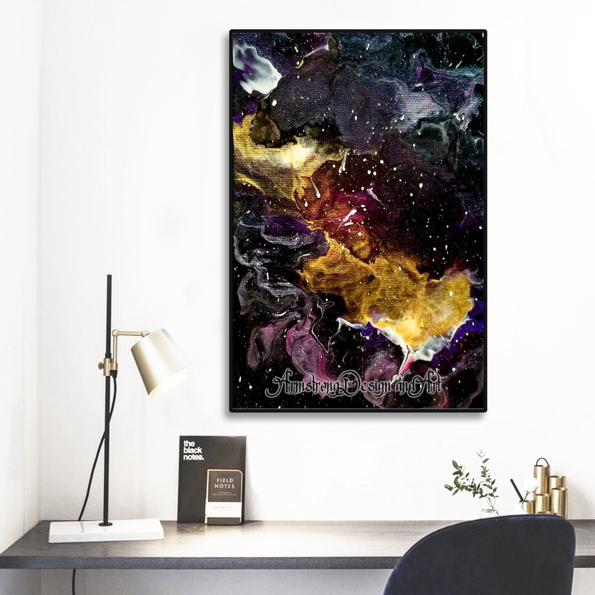 Galactic Clouds Black Frame Mural