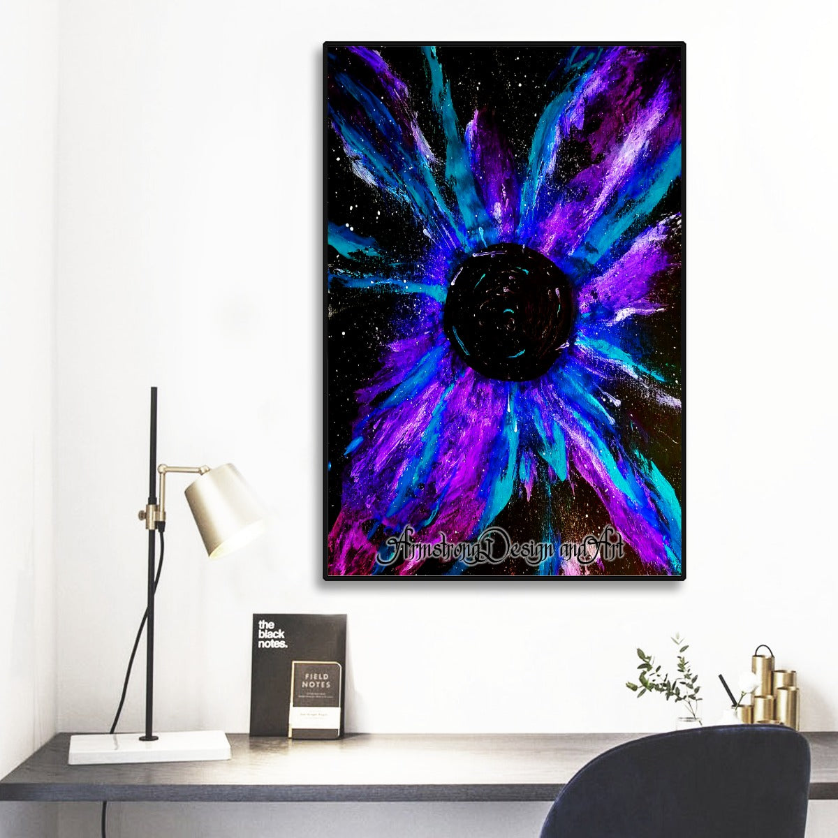 Black Hole Black Frame Mural