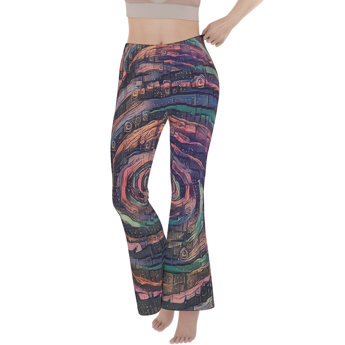 Galactic Whirlpool Women's Flare Yoga Pants