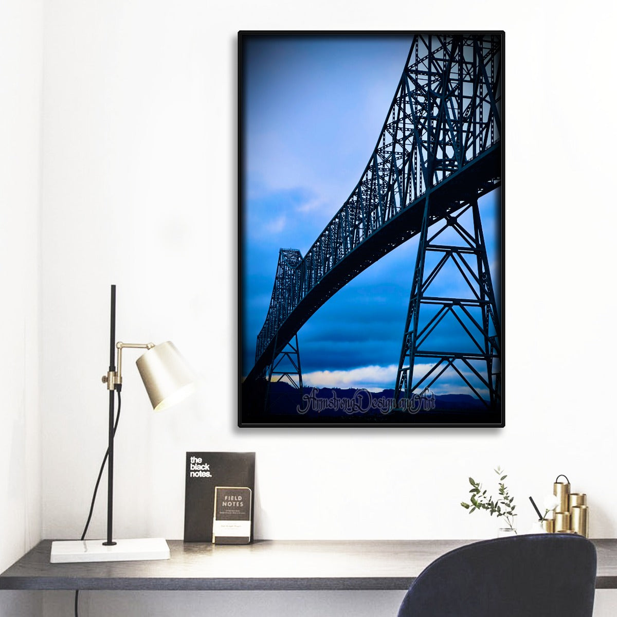 Bridge to Peace Black Frame Mural