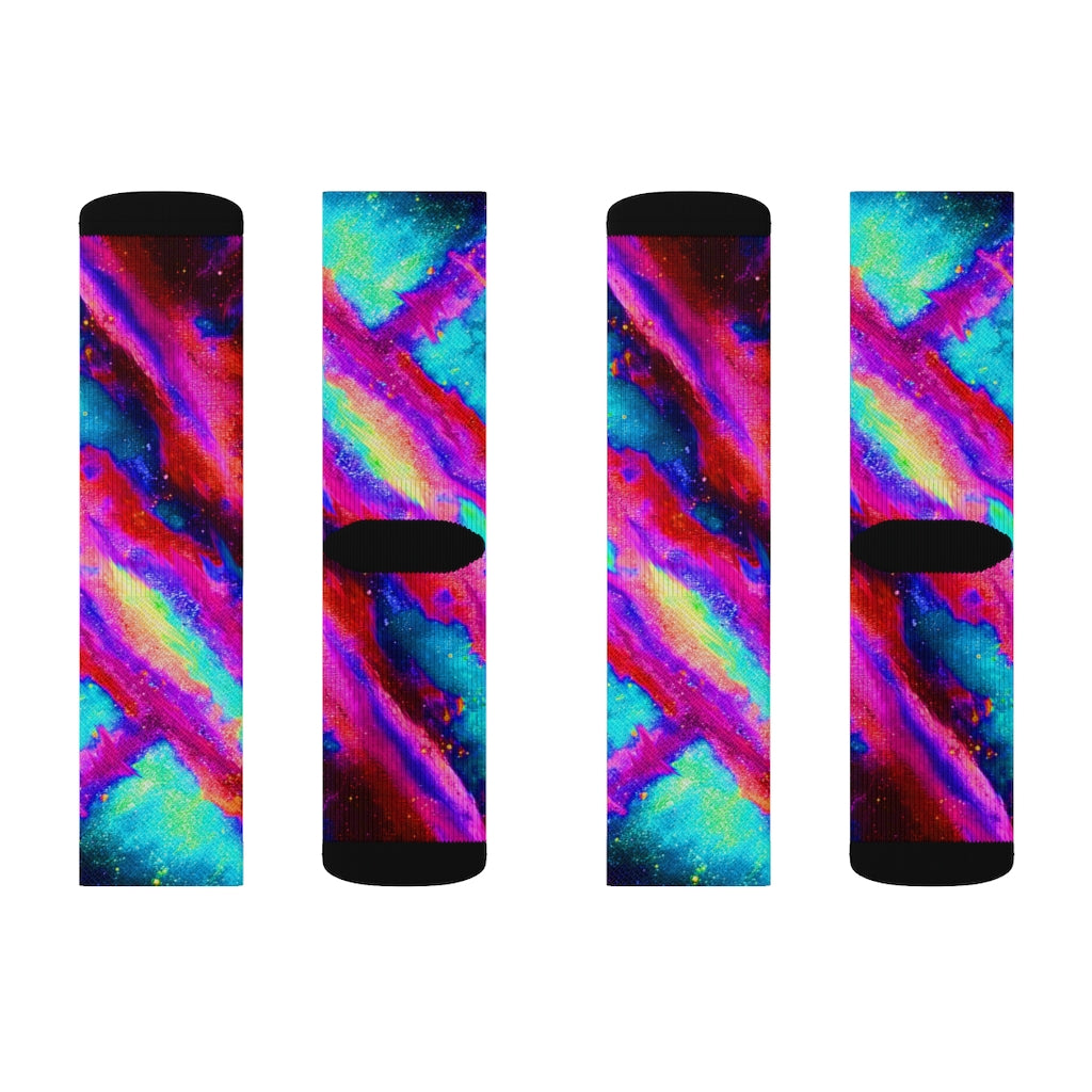 Explosive Nebula Teal Socks