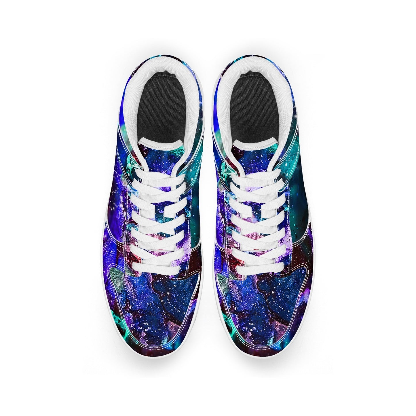 Galaxy: Blue & Purple Leather Sneakers