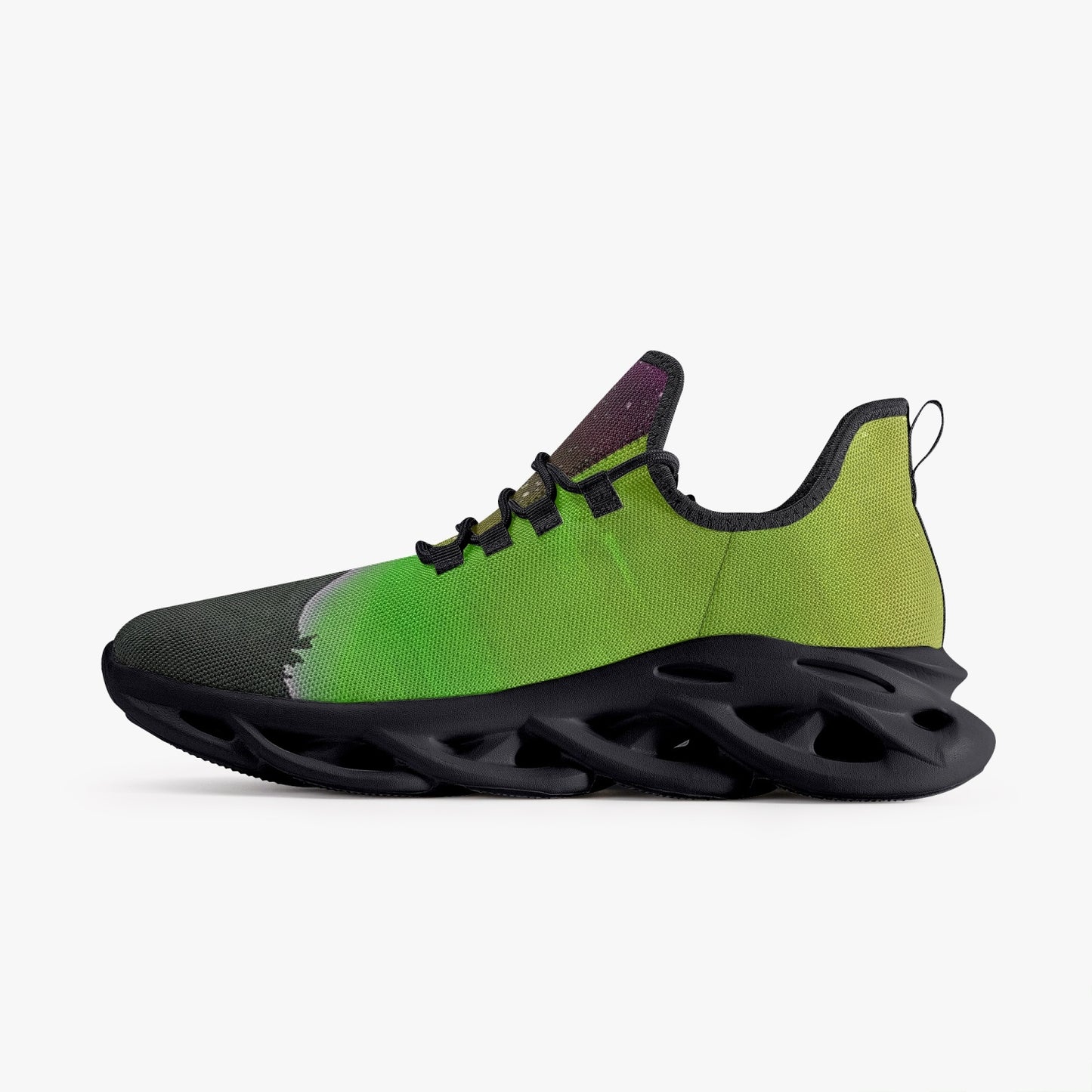 Heavensent Sunrise Green Bounce Mesh Knit Sneakers - Black