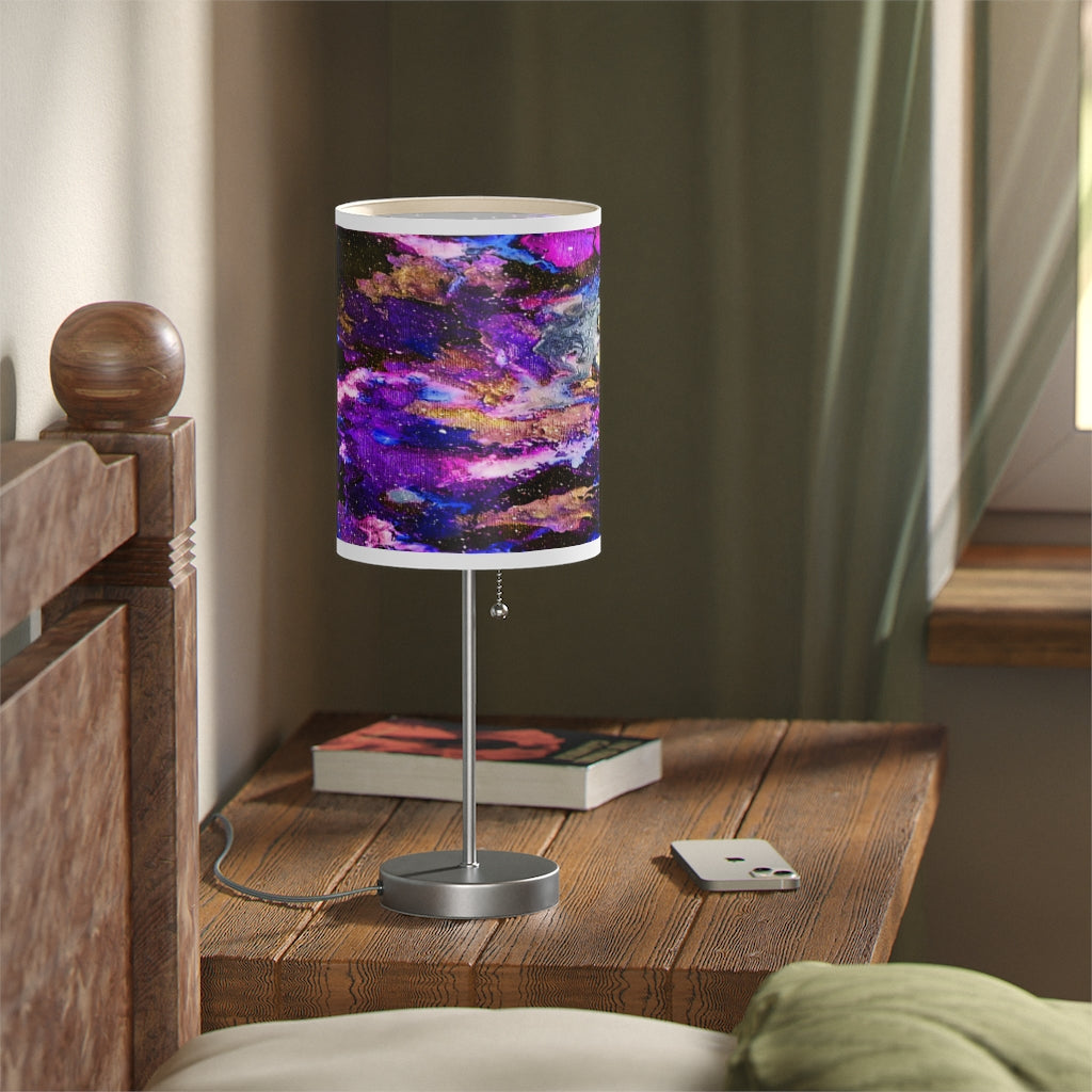 Purple Galaxy Lamp on a Stand