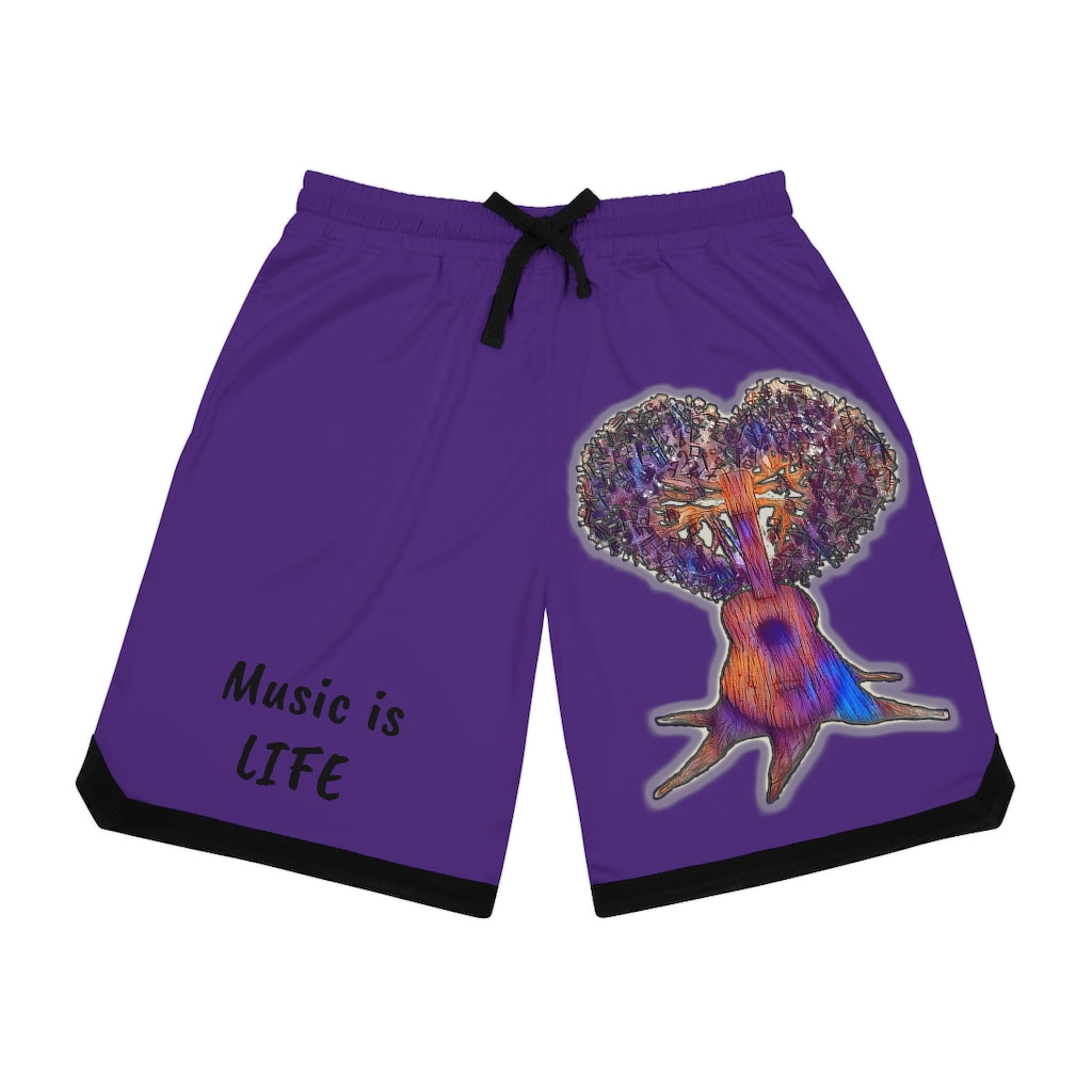 Music is Life 1 Basketball Rib Shorts