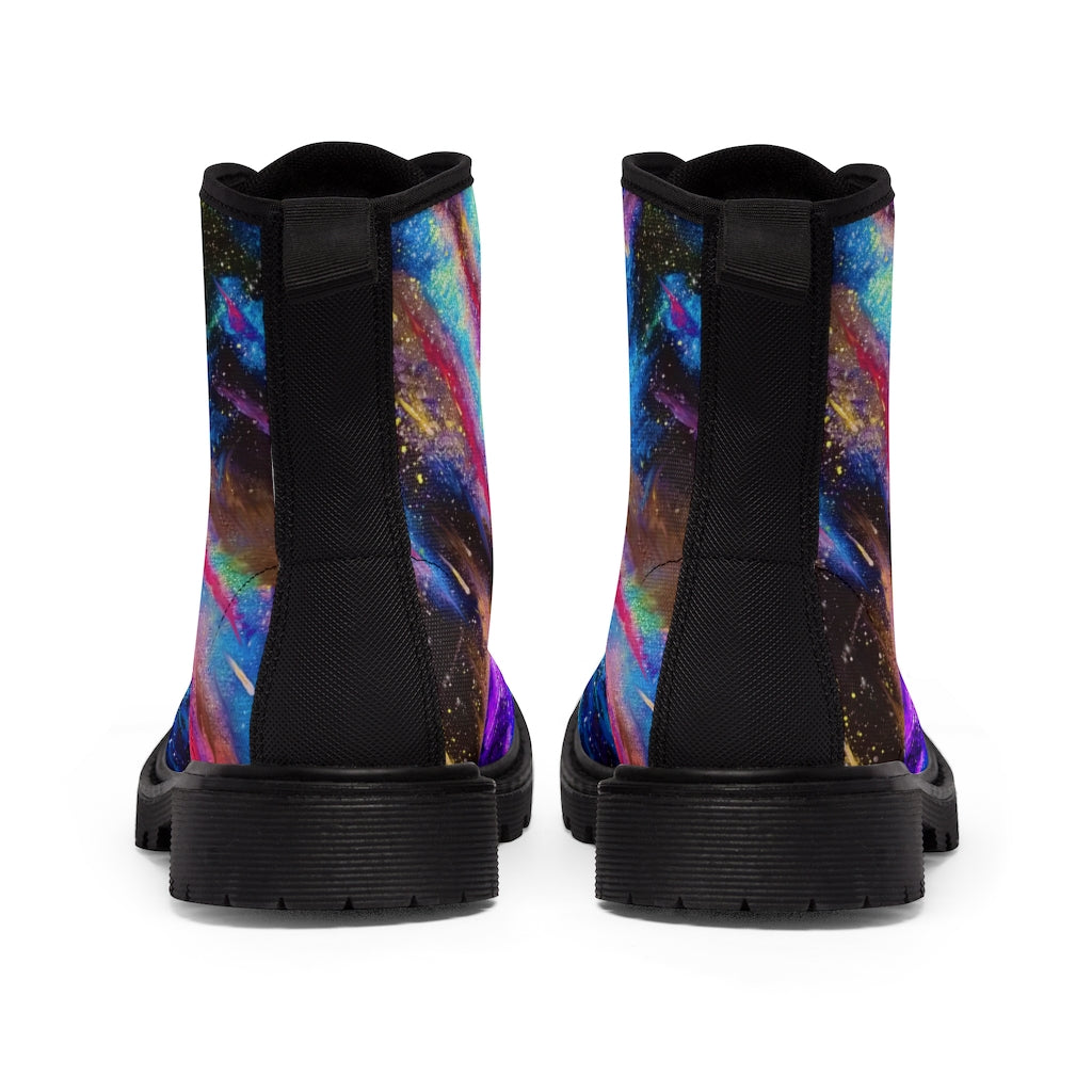 Explosive Nebula/Black Hole/Galactic Storm Mens Canvas Boots