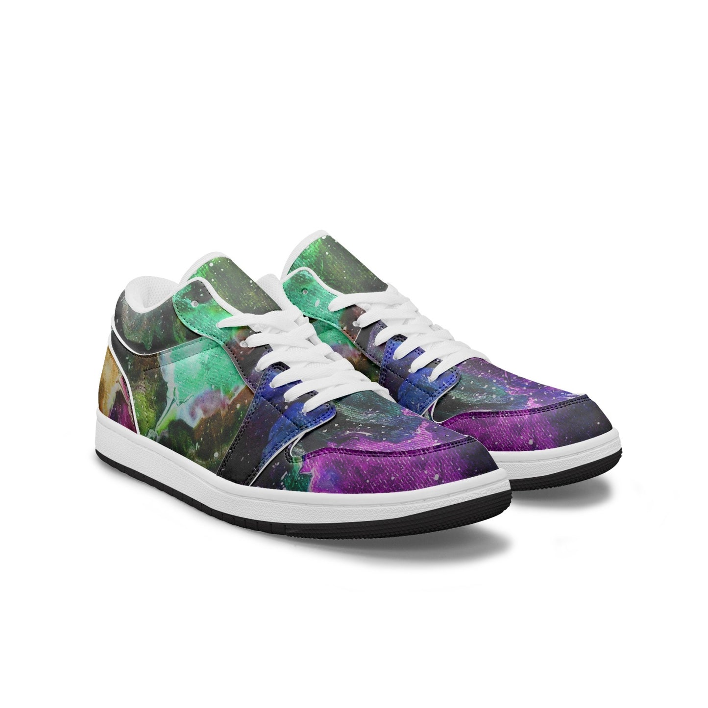 Galactic Clouds Low-Top AJ1 Leather Sneakers