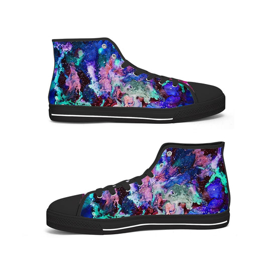 Galaxy: Blue & Purple High-top Canvas Shoes