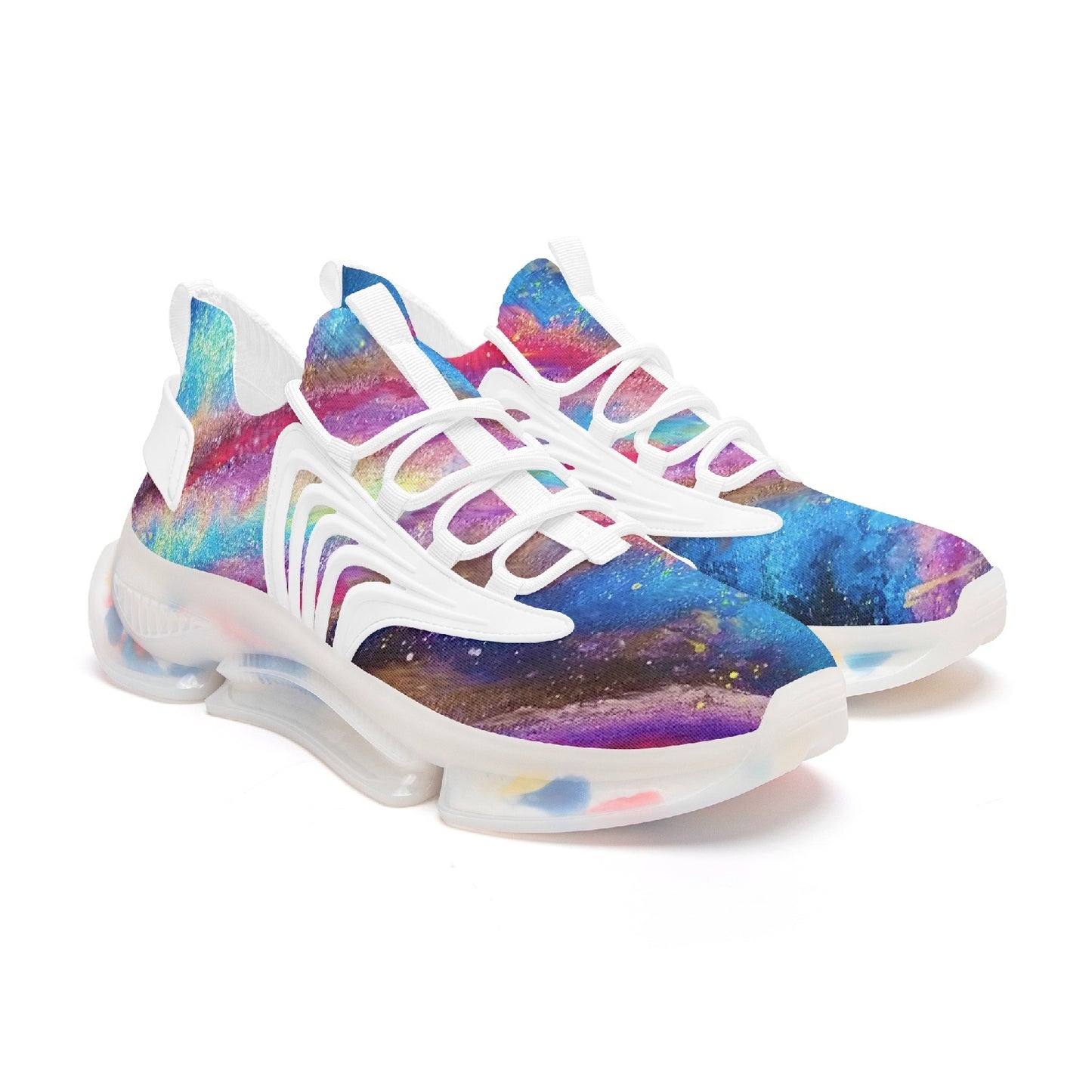 Explosive Nebula Wings Style Bounce Mesh Knit Sneakers
