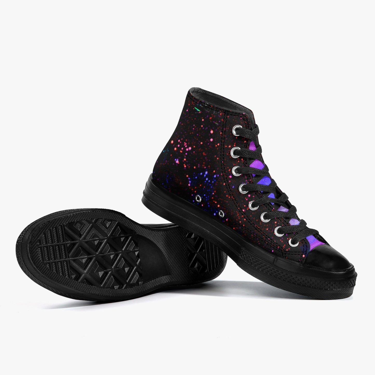 Moonshine and Magic/ Star Party High-Top Canvas Shoes - Black