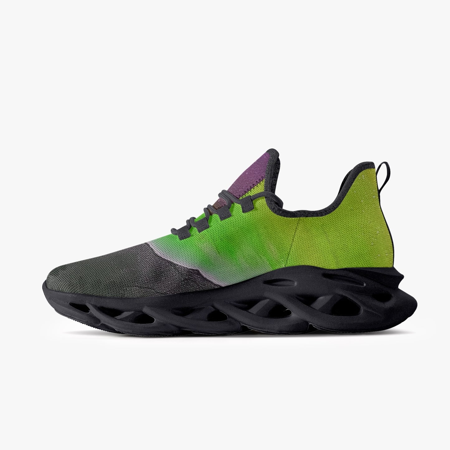 Heavensent Sunrise Green Bounce Mesh Knit Sneakers - Black