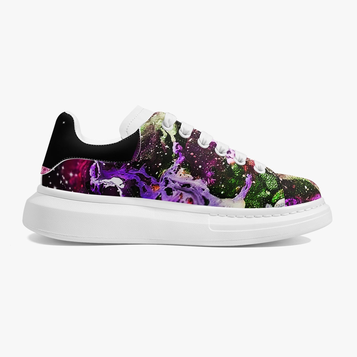 Red Galaxy Low-Top Leather Sneakers