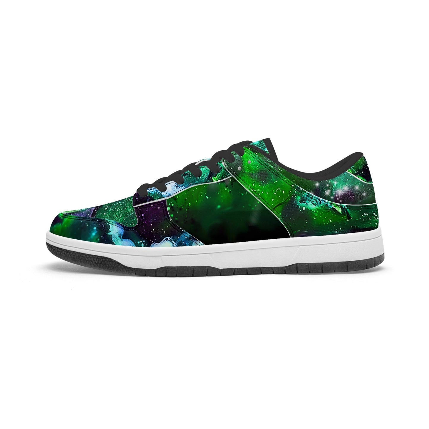 Galaxy: Green Low-Top Leather Sneakers