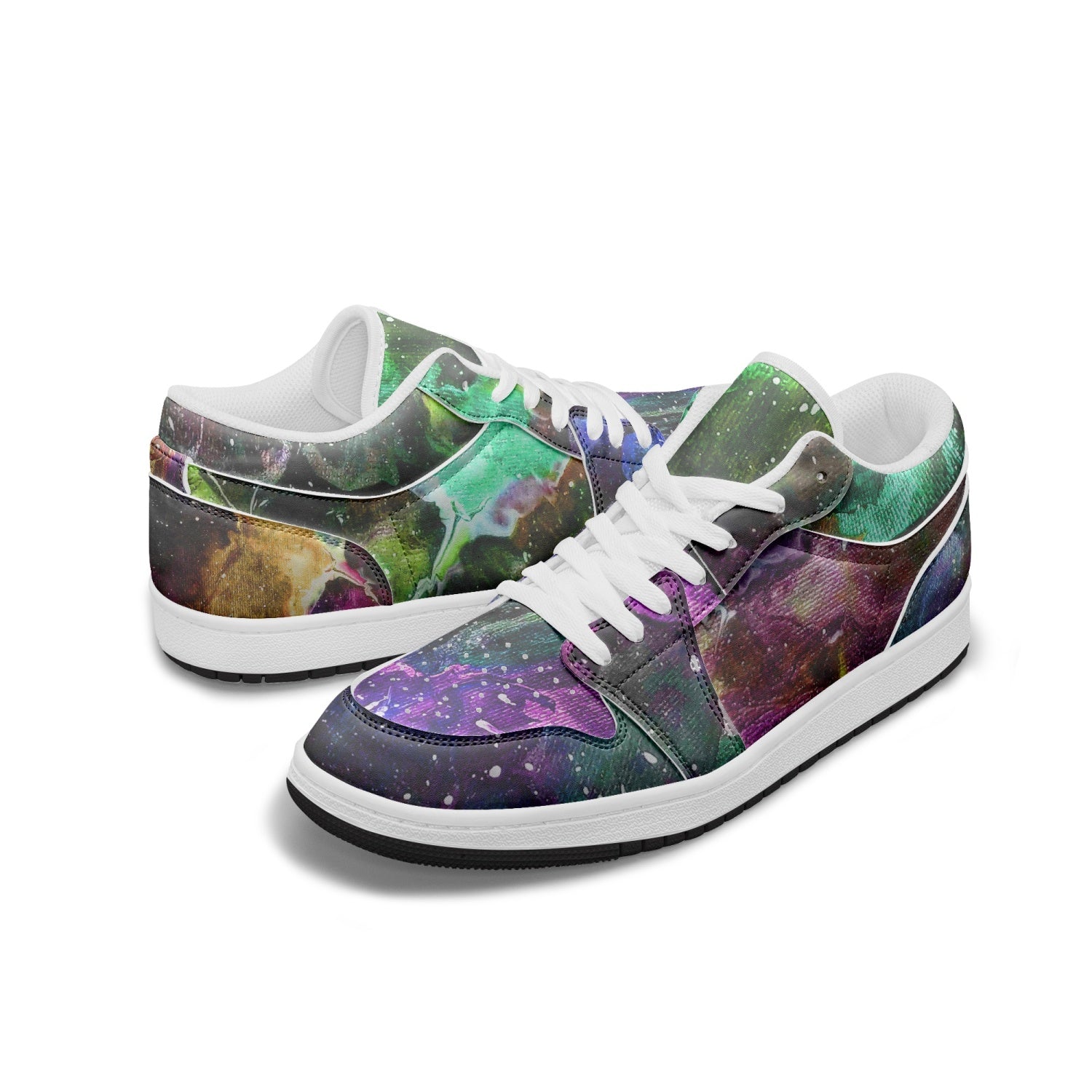 Galactic Clouds Low-Top AJ1 Leather Sneakers