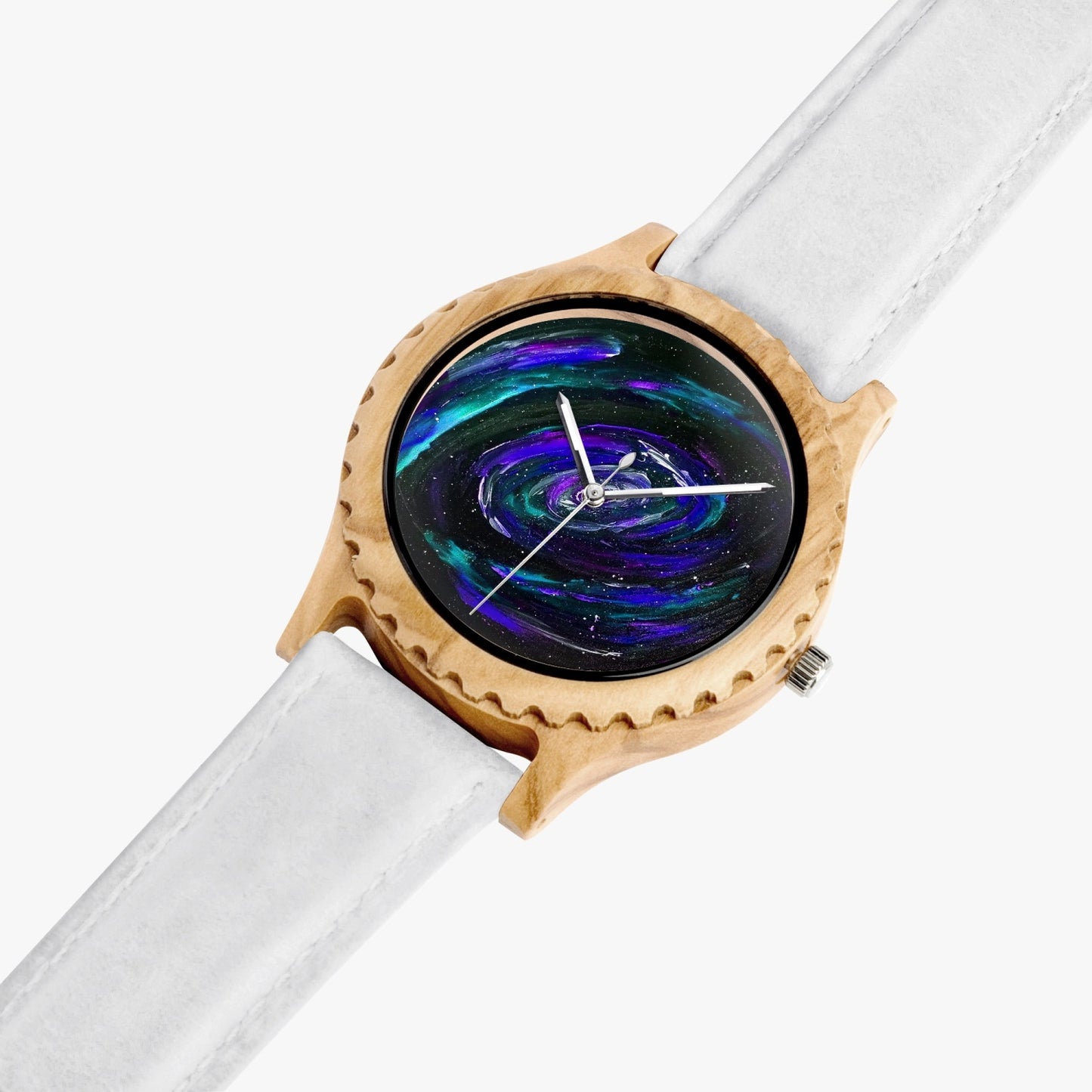 Infinite Italian Olive Lumber Wooden Watch - Leather Strap