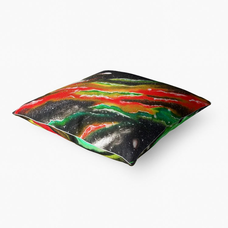 Galactic Beauty/Rasta Rip Throw Pillow