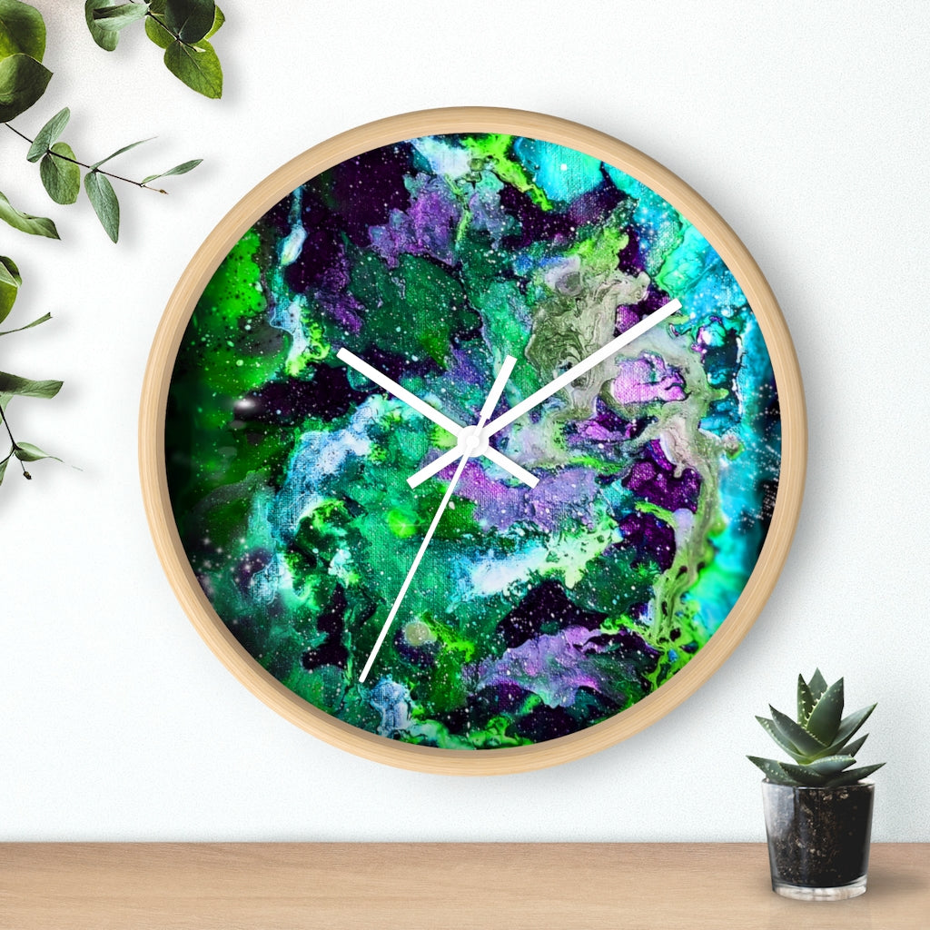 Green Galaxy Wall clock