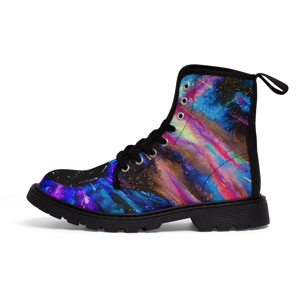 Explosive Nebula/Black Hole/Galactic Storm Mens Canvas Boots