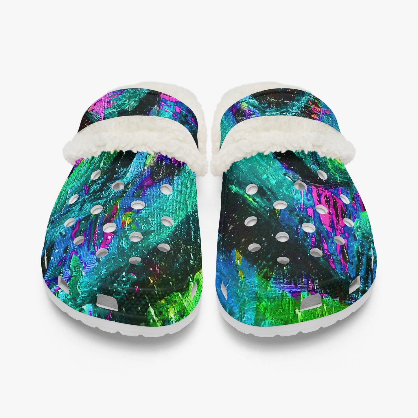 Different Dimensions: Turquoise Lined Clogs