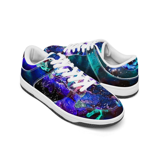 Galaxy: Blue & Purple Leather Sneakers