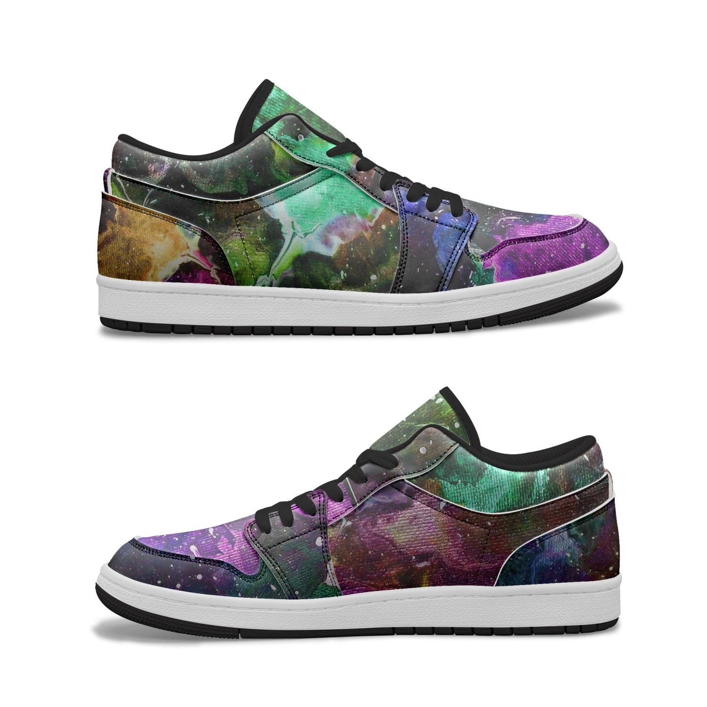 Galactic Clouds Low-Top AJ1 Leather Sneakers