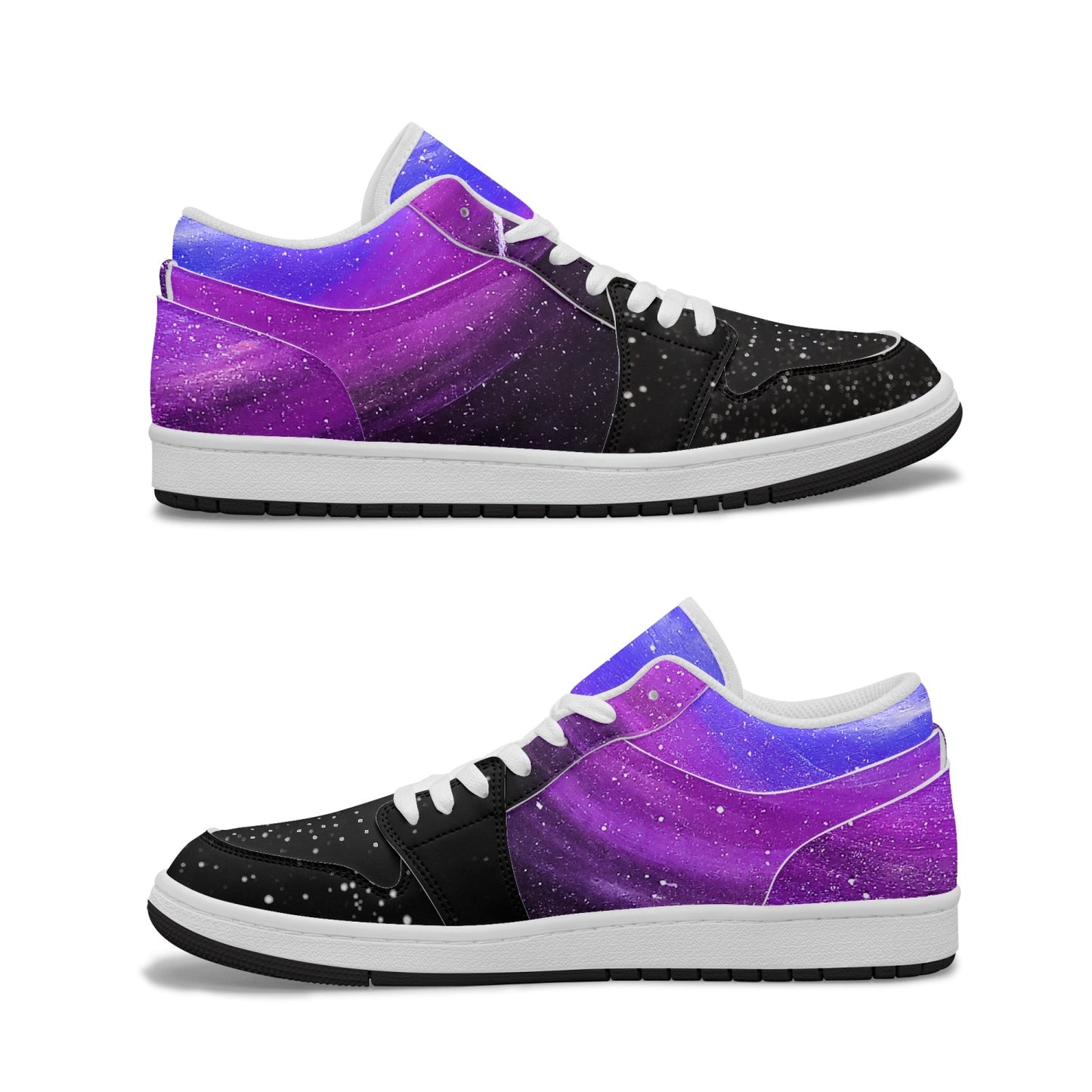 Moonshine and Magic Purple Low-Top AJ1 Leather Sneakers