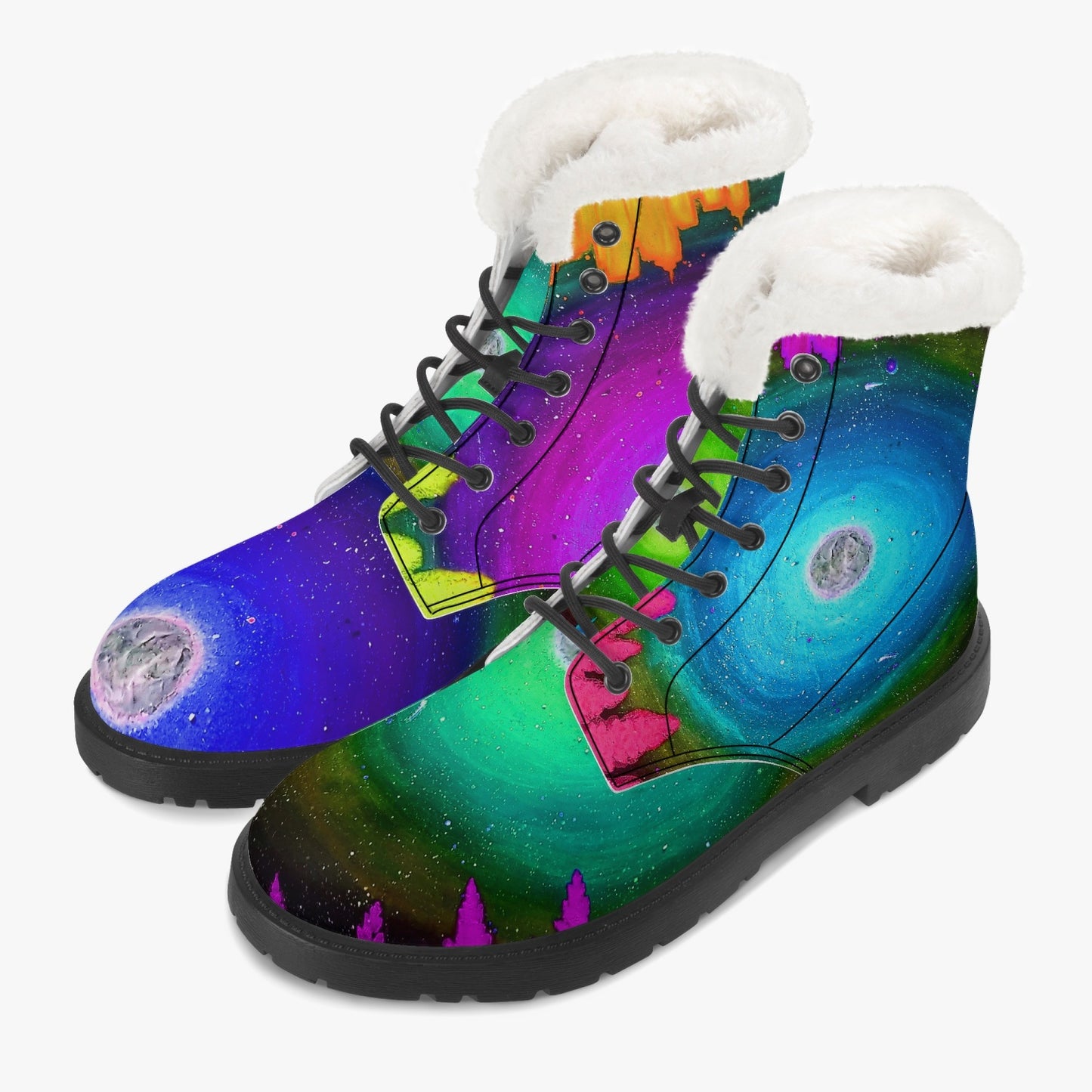 Harmony Scape  Faux Fur Leather Boots
