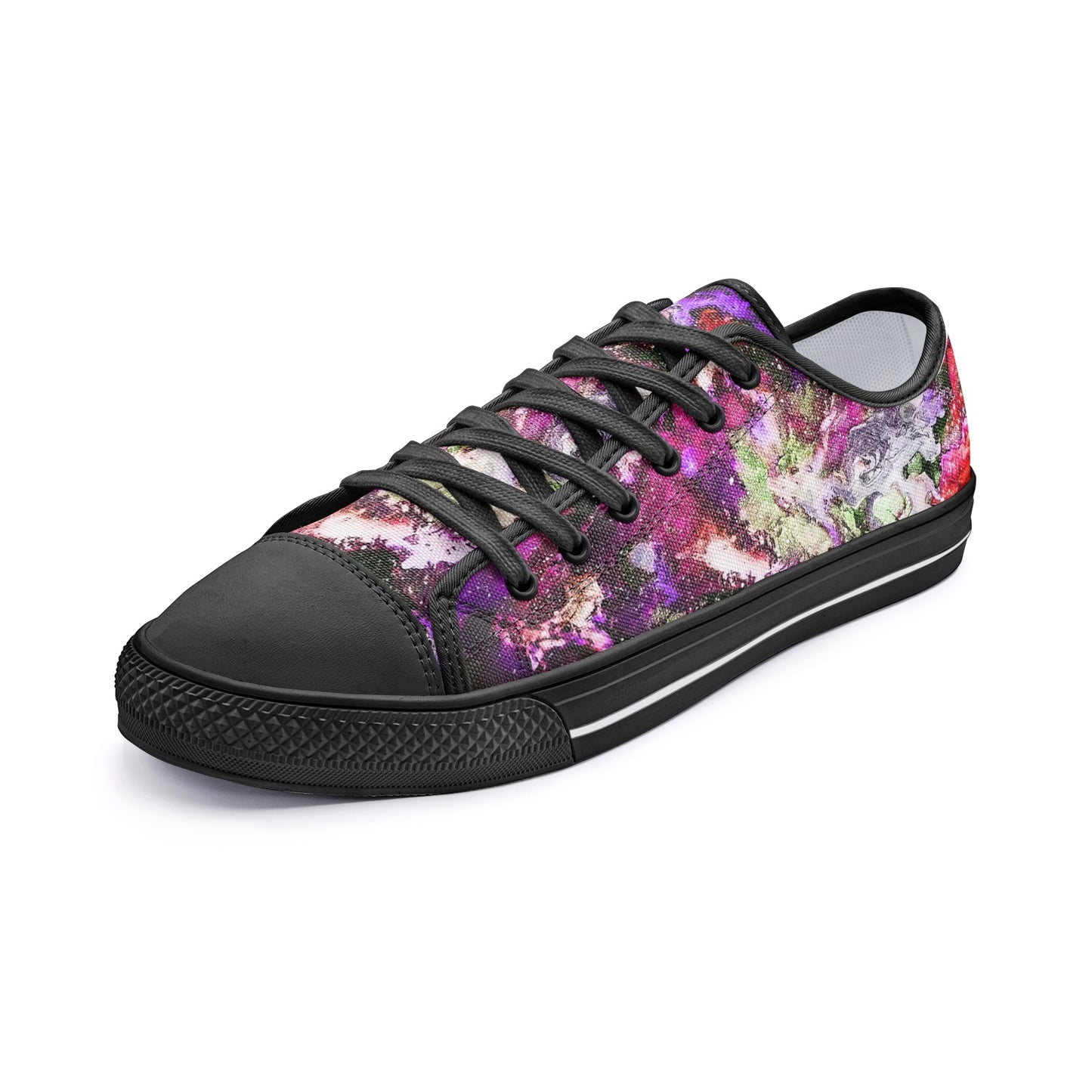 Galaxy: Red Unisex Low Top Canvas Shoes