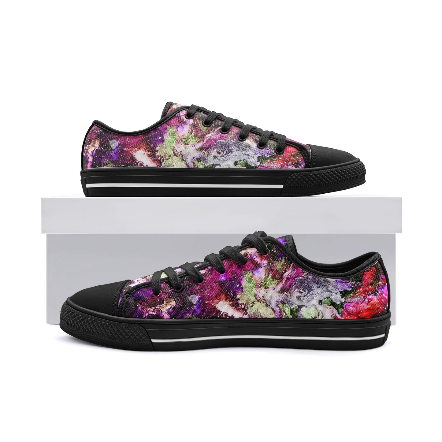 Galaxy: Red Unisex Low Top Canvas Shoes