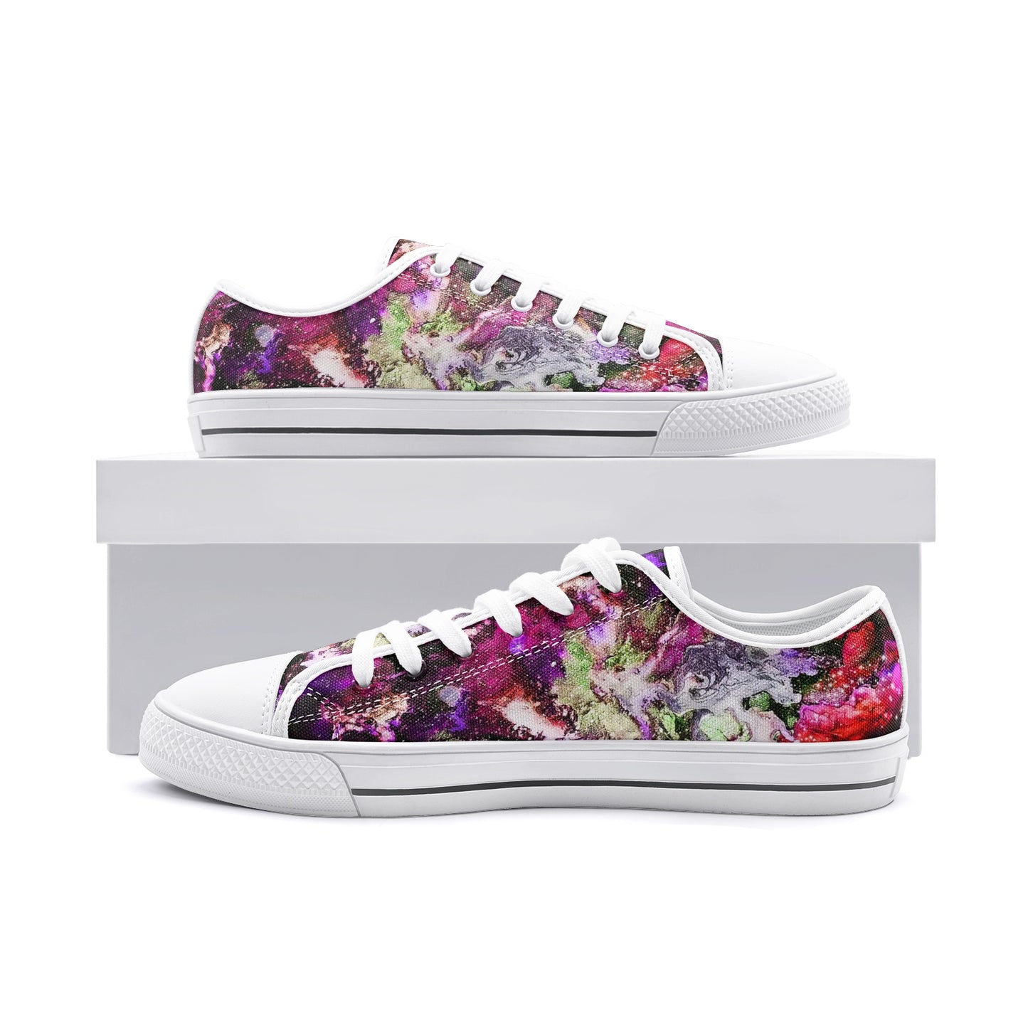 Galaxy: Red Unisex Low Top Canvas Shoes