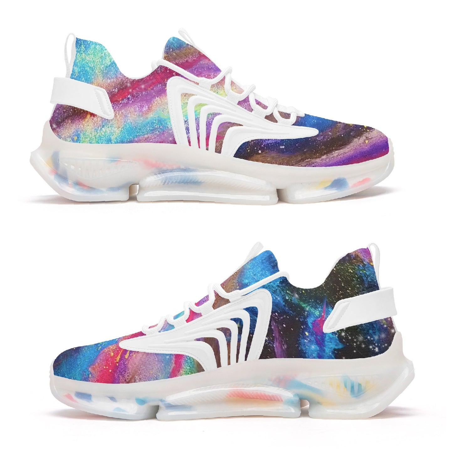Explosive Nebula Wings Style Bounce Mesh Knit Sneakers