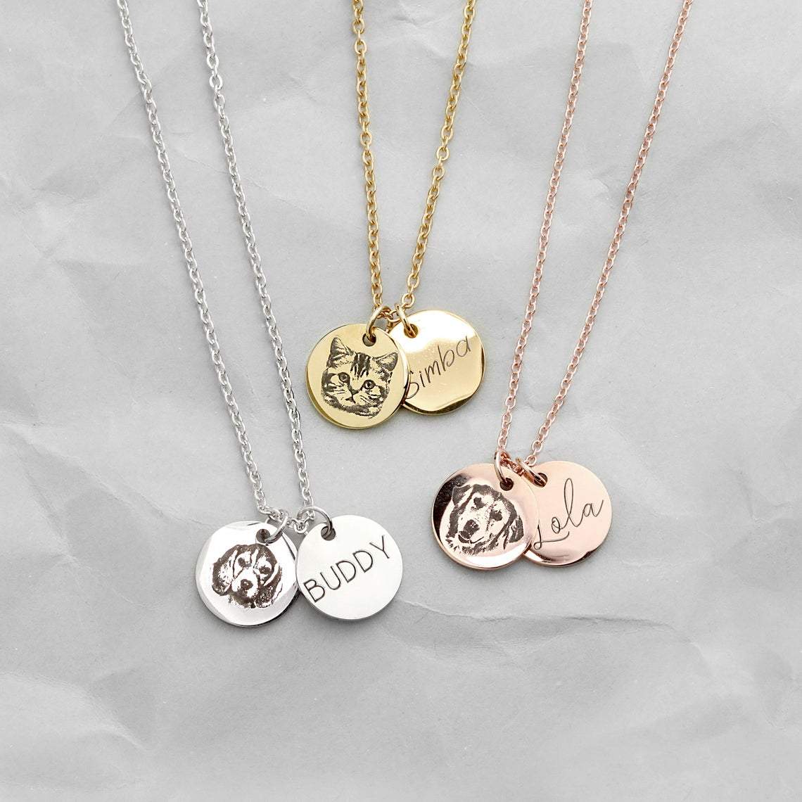 Necklace with 2 coins - Custom portrait products