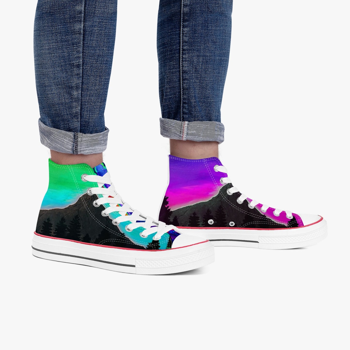 Mystic Cave/ Sunrise High-Top Canvas Shoes - White