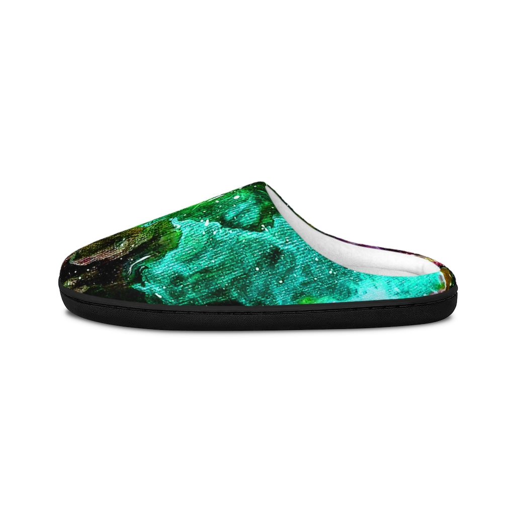 Galactic Clouds Teal Indoor Slippers