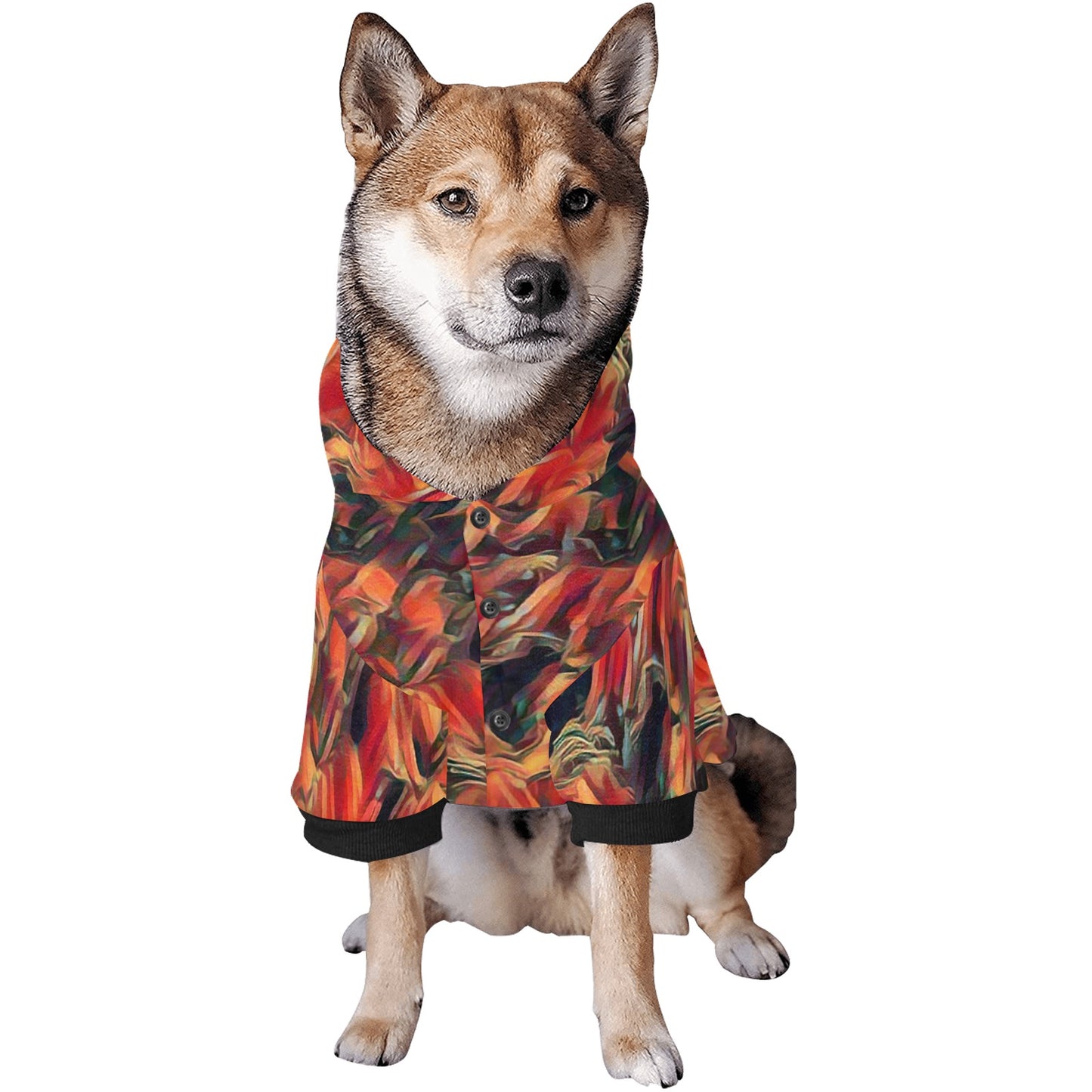 Fiery Whisper Fuzzy Pet Hoodie