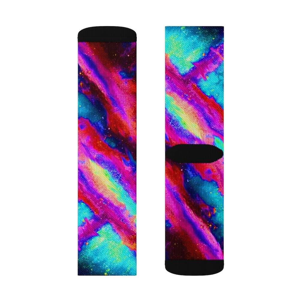 Explosive Nebula Teal Socks